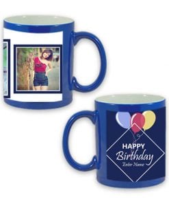 Custom Blue Magic Mug - Happy Birthday Design