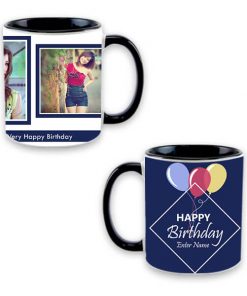 Custom Dual Tone Black Mug - Happy Birthday Design