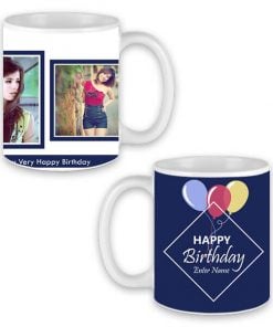 Custom White Mug - Happy Birthday Design