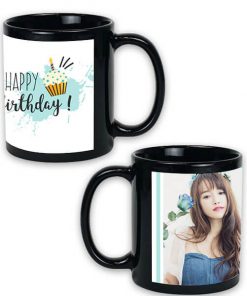 Custom Black Mug - Happy Birthday Design