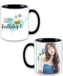 Custom Dual Tone Black Mug - Happy Birthday Design