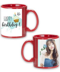 Custom Red Mug - Happy Birthday Design