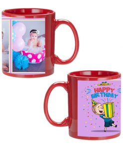 Custom Red Mug - Happy Birthday Gift Box Design