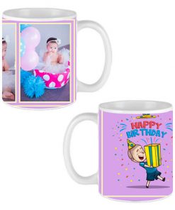 Custom White Mug - Happy Birthday Gift Box Design