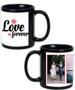 Custom Black Mug - Love Forever Design