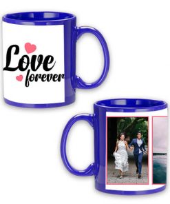 Custom Blue Mug - Love Forever Design
