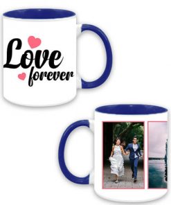 Custom Dual Tone Dark Blue Mug - Love Forever Design