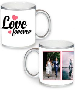 Custom Silver Mug - Love Forever Design