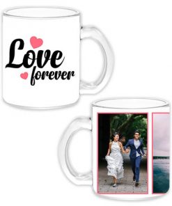 Custom Transparent Clear Mug - Love Forever Design
