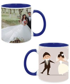 Custom Dual Tone Dark Blue Mug - Married Couple Design