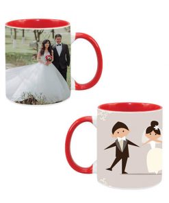 Custom Dual Tone Red Mug - Married Couple Design