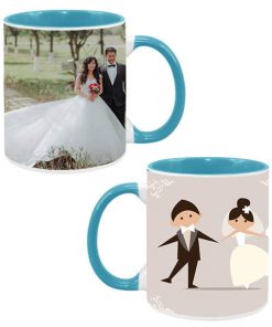 Custom Dual Tone Sky Blue Mug - Married Couple Design