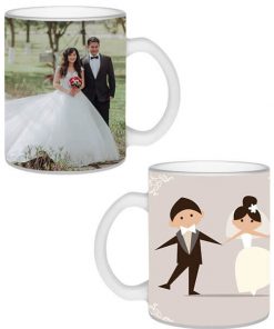 Custom Transparent Frosted Mug - Married Couple Design