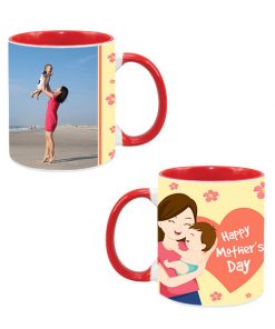 Custom Dual Tone Red Mug - Mother's Day Design