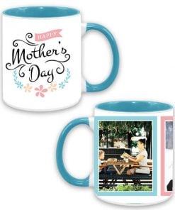 Custom Dual Tone Sky Blue Mug - Mother's Day Design