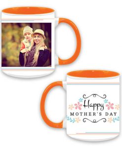 Custom Dual Tone Orange Mug - Happy Mother's Day Design