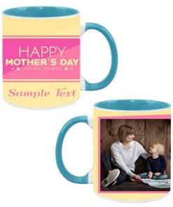 Custom Dual Tone Sky Blue Mug - Mother's Day Design