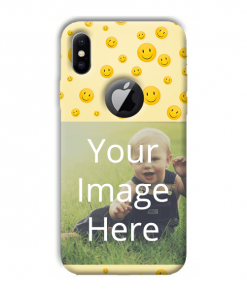 Smiley Design Custom Back Case for Apple iPhone X with Logo Cut