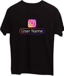 Instagram Social Media Design Personalized Custom Half Sleeve Men T-Shirt - Black