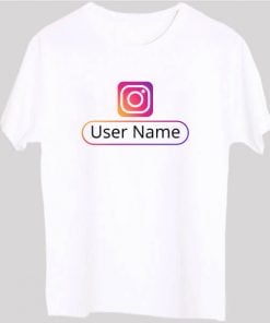 Instagram Social Media Design Personalized Custom Half Sleeve Men T-Shirt - White