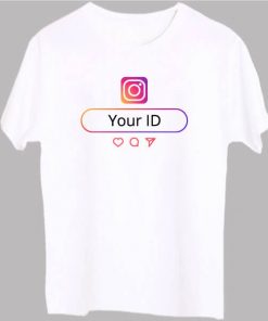 Instagram Username Personalized Custom Half Sleeve Men T-Shirt - White