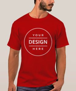 Red Customized Half Sleeve Men's Cotton T-Shirt