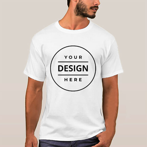 Buy White Customized Half Sleeve Men's Cotton T-Shirt | yourPrint