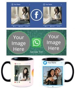 Social Media Design Customized Dual Tone Black Mug