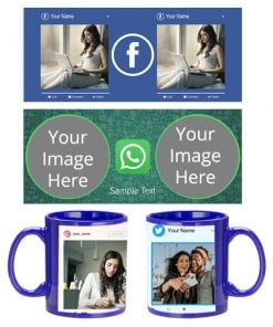 Social Media Design Customized Blue Mug