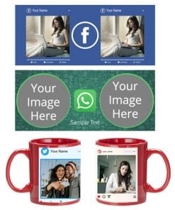 Social Media Design Customized Red Mug