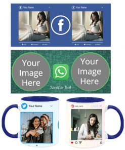 Social Media Design Customized Dual Tone Blue Mug
