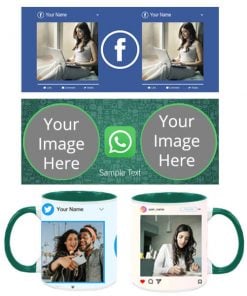 Social Media Design Customized Dual Tone Green Mug