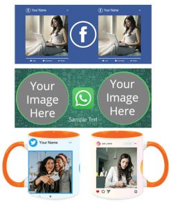 Social Media Design Customized Dual Tone Orange Mug