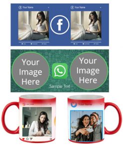 Social Media Design Customized Magic Mug - Red