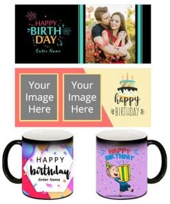 Birthday Design Customized Magic Mug - Black