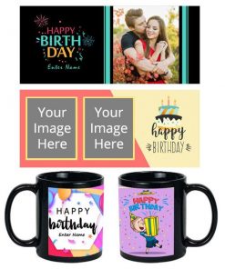 Birthday Design Customized Black Mug