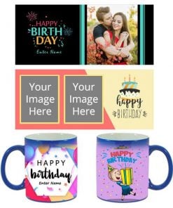 Birthday Design Customized Magic Mug - Blue