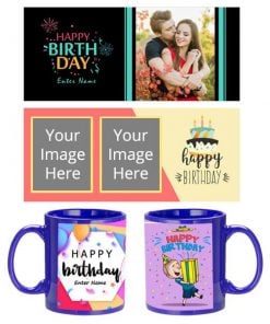 Birthday Design Customized Blue Mug