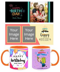 Birthday Design Customized Dual Tone Orange Mug