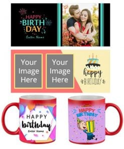 Birthday Design Customized Magic Mug - Red