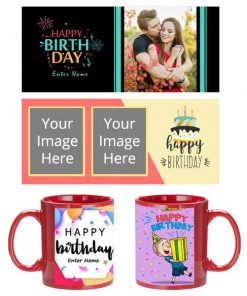 Birthday Design Customized Red Mug