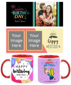 Birthday Design Customized Dual Tone Red Mug