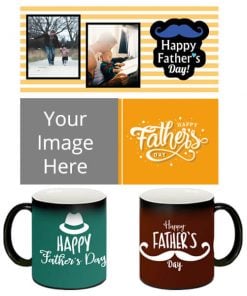 Father's Day Design Customized Magic Mug - Black