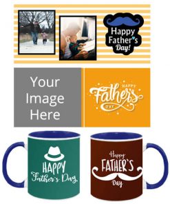 Father's Day Design Customized Dual Tone Blue Mug