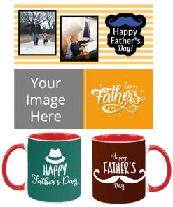 Father's Day Design Customized Dual Tone Red Mug