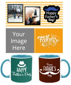 Father's Day Design Customized Dual Tone Sky Blue Mug