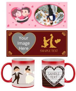 Wedding Design Customized Magic Mug - Red