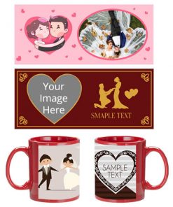 Wedding Design Customized Red Mug