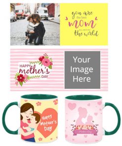 Mother's Day Design Customized Dual Tone Green Mug