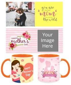 Mother's Day Design Customized Dual Tone Orange Mug